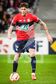 2023-01-08 - Jonas MARTIN of Lille during the French Cup, round of 64 football match between LOSC Lille and ESTAC Troyes on January 8, 2023 at Pierre Mauroy stadium in Villeneuve-d'Ascq, France - FOOTBALL - FRENCH CUP - LILLE V TROYES - FRENCH CUP - SOCCER