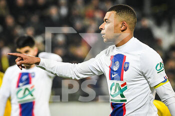 23/01/2023 - Kylian MBAPPE of PSG celebrates his goal during the French Cup, round of 32 football match between Pays de Cassel US and Paris Saint-Germain on January 23, 2023 at Bollaert-Delelis stadium in Lens, France - FOOTBALL - FRENCH CUP - PAYS DE CASSEL V PARIS SG - FRENCH CUP - CALCIO