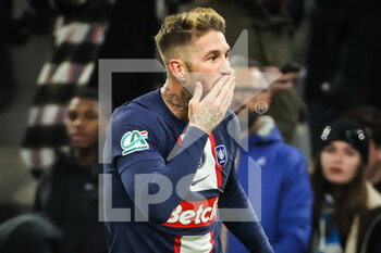 2023-02-08 - Sergio RAMOS of PSG celebrates his goal during the French Cup, round of 16 football match between Olympique de Marseille and Paris Saint-Germain on February 8, 2023 at Velodrome stadium in Marseille, France - FOOTBALL - FRENCH CUP - MARSEILLE V PARIS SG - FRENCH CUP - SOCCER