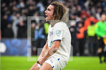 2023-02-08 - Matteo GUENDOUZI of Marseille celebrates the victory during the French Cup, round of 16 football match between Olympique de Marseille and Paris Saint-Germain on February 8, 2023 at Velodrome stadium in Marseille, France - FOOTBALL - FRENCH CUP - MARSEILLE V PARIS SG - FRENCH CUP - SOCCER