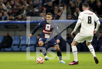 2023-02-08 - Marco Verratti of PSG during the French Cup round of 16 football match between Olympique de Marseille (OM) and Paris Saint-Germain (PSG) on February 8, 2023 at Stade Velodrome in Marseille, France - FOOTBALL - FRENCH CUP - MARSEILLE V PARIS SG - FRENCH CUP - SOCCER