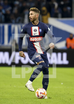 2023-02-08 - Sergio Ramos of PSG during the French Cup round of 16 football match between Olympique de Marseille (OM) and Paris Saint-Germain (PSG) on February 8, 2023 at Stade Velodrome in Marseille, France - FOOTBALL - FRENCH CUP - MARSEILLE V PARIS SG - FRENCH CUP - SOCCER