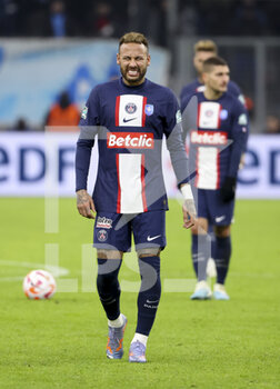 2023-02-08 - Neymar Jr of PSG during the French Cup round of 16 football match between Olympique de Marseille (OM) and Paris Saint-Germain (PSG) on February 8, 2023 at Stade Velodrome in Marseille, France - FOOTBALL - FRENCH CUP - MARSEILLE V PARIS SG - FRENCH CUP - SOCCER
