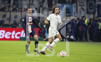 2023-02-09 - Matteo Guendouzi of Marseille, Fabian Ruiz Pena of PSG (left) during the French Cup round of 16 football match between Olympique de Marseille (OM) and Paris Saint-Germain (PSG) on February 8, 2023 at Stade Velodrome in Marseille, France - FOOTBALL - FRENCH CUP - MARSEILLE V PARIS SG - FRENCH CUP - SOCCER
