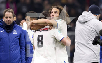 2023-02-09 - Matteo Guendouzi of Marseille celebrates the victory following the French Cup round of 16 football match between Olympique de Marseille (OM) and Paris Saint-Germain (PSG) on February 8, 2023 at Stade Velodrome in Marseille, France - FOOTBALL - FRENCH CUP - MARSEILLE V PARIS SG - FRENCH CUP - SOCCER