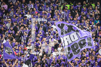 2023-04-29 - Supporters of Toulouse during the French Cup, Final football match between FC Nantes and Toulouse FC on April 29, 2023 at Stade de France in Saint-Denis near Paris, France - FOOTBALL - FRENCH CUP - FINAL - NANTES V TOULOUSE - FRENCH CUP - SOCCER