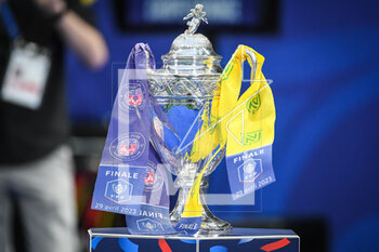 2023-04-29 - Illustration of the trophy during the French Cup, Final football match between FC Nantes and Toulouse FC on April 29, 2023 at Stade de France in Saint-Denis near Paris, France - FOOTBALL - FRENCH CUP - FINAL - NANTES V TOULOUSE - FRENCH CUP - SOCCER
