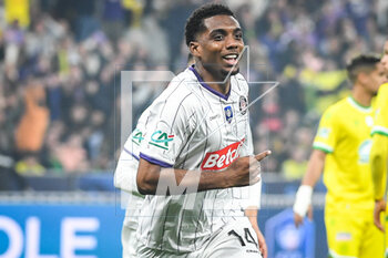 2023-04-29 - Logan COSTA of Toulouse celebrates his goal during the French Cup, Final football match between FC Nantes and Toulouse FC on April 29, 2023 at Stade de France in Saint-Denis near Paris, France - FOOTBALL - FRENCH CUP - FINAL - NANTES V TOULOUSE - FRENCH CUP - SOCCER