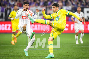 2023-04-29 - Fares CHAIBI of Toulouse and Fabien CENTONZE of Nantes during the French Cup, Final football match between FC Nantes and Toulouse FC on April 29, 2023 at Stade de France in Saint-Denis near Paris, France - FOOTBALL - FRENCH CUP - FINAL - NANTES V TOULOUSE - FRENCH CUP - SOCCER