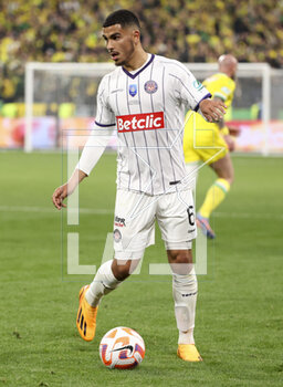 2023-04-29 - Zakaria Aboukhlal of Toulouse during the French Cup Final 2023 football match between FC Nantes and Toulouse FC (TFC, Tefece) on April 29, 2023 at Stade de France in Saint-Denis near Paris, France - FOOTBALL - FRENCH CUP - FINAL - NANTES V TOULOUSE - FRENCH CUP - SOCCER