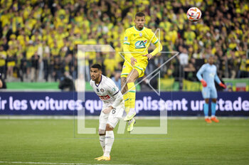 2023-04-29 - Zakaria Aboukhlal of Toulouse, Joao Victor of Nantes during the French Cup Final 2023 football match between FC Nantes and Toulouse FC (TFC, Tefece) on April 29, 2023 at Stade de France in Saint-Denis near Paris, France - FOOTBALL - FRENCH CUP - FINAL - NANTES V TOULOUSE - FRENCH CUP - SOCCER