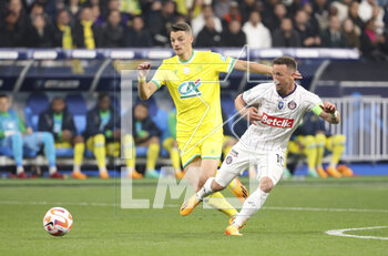 2023-04-29 - Andrei Girotto of Nantes, Brecht Dejaegere of Toulouse during the French Cup Final 2023 football match between FC Nantes and Toulouse FC (TFC, Tefece) on April 29, 2023 at Stade de France in Saint-Denis near Paris, France - FOOTBALL - FRENCH CUP - FINAL - NANTES V TOULOUSE - FRENCH CUP - SOCCER