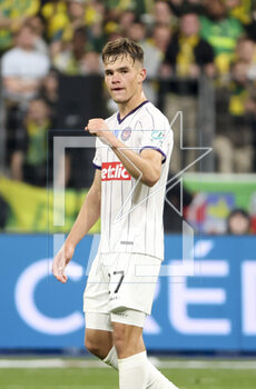 2023-04-29 - Thijs Dallinga of Toulouse celebrates his goal during the French Cup Final 2023 football match between FC Nantes and Toulouse FC (TFC, Tefece) on April 29, 2023 at Stade de France in Saint-Denis near Paris, France - FOOTBALL - FRENCH CUP - FINAL - NANTES V TOULOUSE - FRENCH CUP - SOCCER