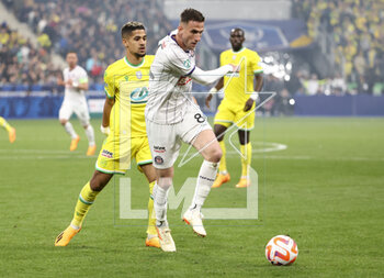 2023-04-29 - Branco Van Den Boomen of Toulouse, left Ludovic Blas of Nantes during the French Cup Final 2023 football match between FC Nantes and Toulouse FC (TFC, Tefece) on April 29, 2023 at Stade de France in Saint-Denis near Paris, France - FOOTBALL - FRENCH CUP - FINAL - NANTES V TOULOUSE - FRENCH CUP - SOCCER