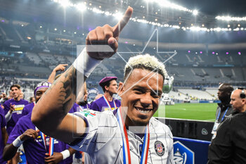 2023-04-29 - Rafael RATAO of Toulouse celebrates the victory during the French Cup, Final football match between FC Nantes and Toulouse FC on April 29, 2023 at Stade de France in Saint-Denis near Paris, France - FOOTBALL - FRENCH CUP - FINAL - NANTES V TOULOUSE - FRENCH CUP - SOCCER