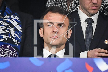 2023-04-29 - French President Emmanuel MACRON during the French Cup, Final football match between FC Nantes and Toulouse FC on April 29, 2023 at Stade de France in Saint-Denis near Paris, France - FOOTBALL - FRENCH CUP - FINAL - NANTES V TOULOUSE - FRENCH CUP - SOCCER