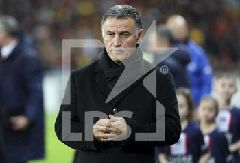2023-01-01 - Coach of PSG Christophe Galtier during the French championship Ligue 1 football match between RC Lens and Paris Saint-Germain on January 1, 2023 at Bollaert-Delelis stadium in Lens, France - FOOTBALL - FRENCH CHAMP - LENS V PARIS SG - FRENCH LIGUE 1 - SOCCER