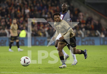 2023-01-01 - Lois Openda of Lens, Danilo Pereira of PSG during the French championship Ligue 1 football match between RC Lens and Paris Saint-Germain on January 1, 2023 at Bollaert-Delelis stadium in Lens, France - FOOTBALL - FRENCH CHAMP - LENS V PARIS SG - FRENCH LIGUE 1 - SOCCER