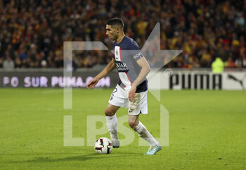 2023-01-01 - Achraf Hakimi of PSG during the French championship Ligue 1 football match between RC Lens and Paris Saint-Germain on January 1, 2023 at Bollaert-Delelis stadium in Lens, France - FOOTBALL - FRENCH CHAMP - LENS V PARIS SG - FRENCH LIGUE 1 - SOCCER