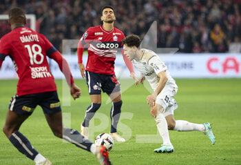 02/01/2023 - Mitchell Van Bergen of Reims during the French championship Ligue 1 football match between LOSC Lille (LOSC) and Stade de Reims on January 2, 2023 at Stade Pierre Mauroy in Villeneuve-d'Ascq near Lille, France - FOOTBALL - FRENCH CHAMP - LILLE V REIMS - FRENCH LIGUE 1 - CALCIO