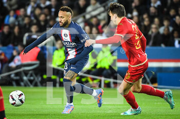 2023-01-11 - NEYMAR JR of PSG during the French championship Ligue 1 football match between Paris Saint-Germain and SCO Angers on January 11, 2023 at Parc des Princes stadium in Paris, France - FOOTBALL - FRENCH CHAMP - PARIS SG V ANGERS - FRENCH LIGUE 1 - SOCCER
