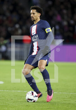 2023-01-11 - Marquinhos of PSG during the French championship Ligue 1 football match between Paris Saint-Germain (PSG) and SCO Angers on January 11, 2023 at Parc des Princes stadium in Paris, France - FOOTBALL - FRENCH CHAMP - PARIS SG V ANGERS - FRENCH LIGUE 1 - SOCCER