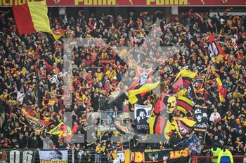2023-01-14 - Supporters of Lens during the French championship Ligue 1 football match between RC Lens and AJ Auxerre on January 14, 2023 at Bollaert-Delelis stadium in Lens, France - FOOTBALL - FRENCH CHAMP - LENS V AUXERRE - FRENCH LIGUE 1 - SOCCER