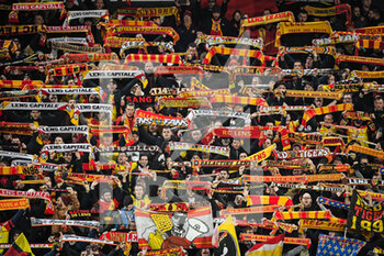 2023-01-14 - Supporters of Lens during the French championship Ligue 1 football match between RC Lens and AJ Auxerre on January 14, 2023 at Bollaert-Delelis stadium in Lens, France - FOOTBALL - FRENCH CHAMP - LENS V AUXERRE - FRENCH LIGUE 1 - SOCCER