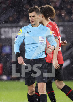 2023-01-15 - Referee Benoit Bastien during the French championship Ligue 1 football match between Stade Rennais and Paris Saint-Germain on January 15, 2023 at Roazhon Park in Rennes, France - FOOTBALL - FRENCH CHAMP - RENNES V PARIS SG - FRENCH LIGUE 1 - SOCCER