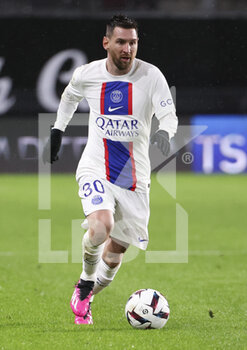 2023-01-15 - Lionel Messi of PSG during the French championship Ligue 1 football match between Stade Rennais and Paris Saint-Germain on January 15, 2023 at Roazhon Park in Rennes, France - FOOTBALL - FRENCH CHAMP - RENNES V PARIS SG - FRENCH LIGUE 1 - SOCCER