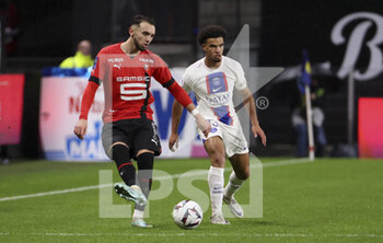 2023-01-15 - Amine Gouiri of Rennes, Warren Zaire-Emery of PSG during the French championship Ligue 1 football match between Stade Rennais and Paris Saint-Germain on January 15, 2023 at Roazhon Park in Rennes, France - FOOTBALL - FRENCH CHAMP - RENNES V PARIS SG - FRENCH LIGUE 1 - SOCCER