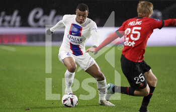 2023-01-15 - Kylian Mbappe of PSG during the French championship Ligue 1 football match between Stade Rennais and Paris Saint-Germain on January 15, 2023 at Roazhon Park in Rennes, France - FOOTBALL - FRENCH CHAMP - RENNES V PARIS SG - FRENCH LIGUE 1 - SOCCER