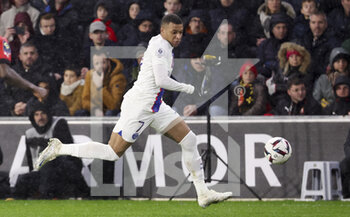 2023-01-15 - Kylian Mbappe of PSG during the French championship Ligue 1 football match between Stade Rennais and Paris Saint-Germain on January 15, 2023 at Roazhon Park in Rennes, France - FOOTBALL - FRENCH CHAMP - RENNES V PARIS SG - FRENCH LIGUE 1 - SOCCER