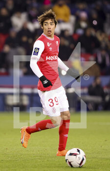 2023-01-30 - Junya Ito of Reims during the French championship Ligue 1 football match between Paris Saint-Germain (PSG) and Stade de Reims on January 29, 2023 at Parc des Princes stadium in Paris, France - FOOTBALL - FRENCH CHAMP - PARIS SG V REIMS - FRENCH LIGUE 1 - SOCCER