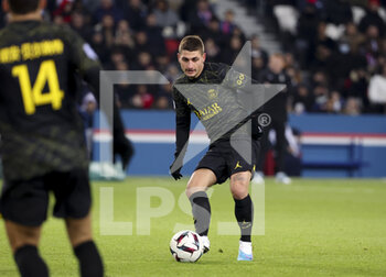 2023-01-30 - Marco Verratti of PSG during the French championship Ligue 1 football match between Paris Saint-Germain (PSG) and Stade de Reims on January 29, 2023 at Parc des Princes stadium in Paris, France - FOOTBALL - FRENCH CHAMP - PARIS SG V REIMS - FRENCH LIGUE 1 - SOCCER