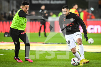 2023-02-01 - Sofiane DIOP of Nice and Gaetan LABORDE of Nice during the French championship Ligue 1 football match between RC Lens and OGC Nice on February 1, 2023 at Bollaert-Delelis stadium in Lens, France - FOOTBALL - FRENCH CHAMP - LENS V NICE - FRENCH LIGUE 1 - SOCCER