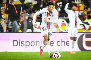 2023-02-01 - Jean-Clair TOBIDO of Nice during the French championship Ligue 1 football match between RC Lens and OGC Nice on February 1, 2023 at Bollaert-Delelis stadium in Lens, France - FOOTBALL - FRENCH CHAMP - LENS V NICE - FRENCH LIGUE 1 - SOCCER