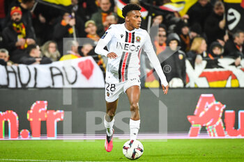 2023-02-01 - Hicham BOUDAOUI of Nice during the French championship Ligue 1 football match between RC Lens and OGC Nice on February 1, 2023 at Bollaert-Delelis stadium in Lens, France - FOOTBALL - FRENCH CHAMP - LENS V NICE - FRENCH LIGUE 1 - SOCCER
