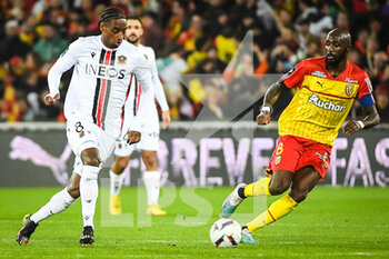 2023-02-01 - Cristian Pablo PAULINO ROSARIO of Nice and Seko FOFANA of Lens during the French championship Ligue 1 football match between RC Lens and OGC Nice on February 1, 2023 at Bollaert-Delelis stadium in Lens, France - FOOTBALL - FRENCH CHAMP - LENS V NICE - FRENCH LIGUE 1 - SOCCER