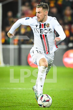 2023-02-01 - Aaron RAMSEY of Nice during the French championship Ligue 1 football match between RC Lens and OGC Nice on February 1, 2023 at Bollaert-Delelis stadium in Lens, France - FOOTBALL - FRENCH CHAMP - LENS V NICE - FRENCH LIGUE 1 - SOCCER