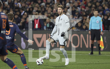 2023-02-01 - Sergio Ramos of PSG during the French championship Ligue 1 football match between Montpellier HSC and Paris Saint-Germain on February 1, 2023 at La Mosson-Mondial 98 stadium in Montpellier, France - FOOTBALL - FRENCH CHAMP - MONTPELLIER V PARIS SG - FRENCH LIGUE 1 - SOCCER