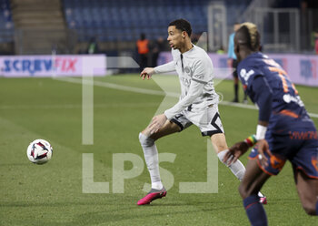 2023-02-01 - Hugo Ekitike of PSG during the French championship Ligue 1 football match between Montpellier HSC and Paris Saint-Germain on February 1, 2023 at La Mosson-Mondial 98 stadium in Montpellier, France - FOOTBALL - FRENCH CHAMP - MONTPELLIER V PARIS SG - FRENCH LIGUE 1 - SOCCER