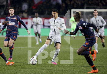 2023-02-01 - Hugo Ekitike of PSG during the French championship Ligue 1 football match between Montpellier HSC and Paris Saint-Germain on February 1, 2023 at La Mosson-Mondial 98 stadium in Montpellier, France - FOOTBALL - FRENCH CHAMP - MONTPELLIER V PARIS SG - FRENCH LIGUE 1 - SOCCER