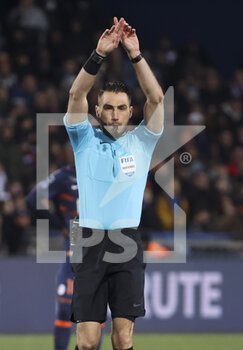2023-02-01 - Referee Jeremie Pignard during the French championship Ligue 1 football match between Montpellier HSC and Paris Saint-Germain on February 1, 2023 at La Mosson-Mondial 98 stadium in Montpellier, France - FOOTBALL - FRENCH CHAMP - MONTPELLIER V PARIS SG - FRENCH LIGUE 1 - SOCCER
