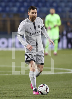2023-02-02 - Lionel Messi of PSG during the French championship Ligue 1 football match between Montpellier HSC and Paris Saint-Germain on February 1, 2023 at La Mosson-Mondial 98 stadium in Montpellier, France - FOOTBALL - FRENCH CHAMP - MONTPELLIER V PARIS SG - FRENCH LIGUE 1 - SOCCER