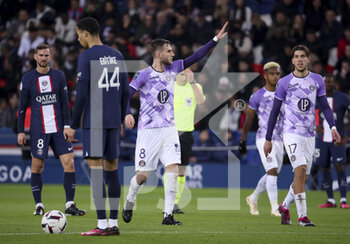 2023-02-04 - Branco Van Den Boomen of Toulouse celebrates his goal during the French championship Ligue 1 football match between Paris Saint-Germain (PSG) and Toulouse FC on February 4, 2023 at Parc des Princes stadium in Paris, France - FOOTBALL - FRENCH CHAMP - PARIS SG V TOULOUSE - FRENCH LIGUE 1 - SOCCER