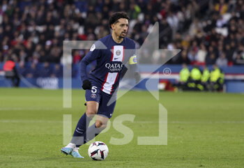 2023-02-04 - Marquinhos of PSG during the French championship Ligue 1 football match between Paris Saint-Germain (PSG) and Toulouse FC (TFC, Tefece) on February 4, 2023 at Parc des Princes stadium in Paris, France - FOOTBALL - FRENCH CHAMP - PARIS SG V TOULOUSE - FRENCH LIGUE 1 - SOCCER