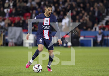 2023-02-04 - Achraf Hakimi of PSG during the French championship Ligue 1 football match between Paris Saint-Germain (PSG) and Toulouse FC (TFC, Tefece) on February 4, 2023 at Parc des Princes stadium in Paris, France - FOOTBALL - FRENCH CHAMP - PARIS SG V TOULOUSE - FRENCH LIGUE 1 - SOCCER