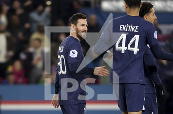 2023-02-04 - Lionel Messi of PSG celebrates his goal during the French championship Ligue 1 football match between Paris Saint-Germain (PSG) and Toulouse FC (TFC, Tefece) on February 4, 2023 at Parc des Princes stadium in Paris, France - FOOTBALL - FRENCH CHAMP - PARIS SG V TOULOUSE - FRENCH LIGUE 1 - SOCCER