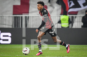 2023-02-10 - Hicham BOUDAOUI of Nice during the French championship Ligue 1 football match between OGC Nice and AC Ajaccio on February 10, 2023 at Allianz Riviera stadium in Nice, France - FOOTBALL - FRENCH CHAMP - NICE V AJACCIO - FRENCH LIGUE 1 - SOCCER